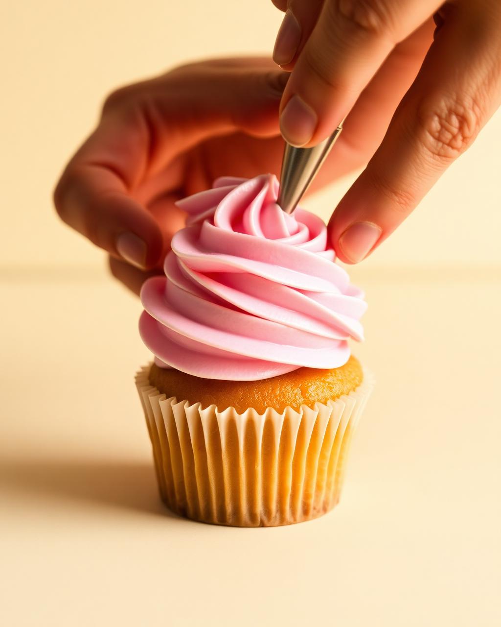 Detail dekorovania cupcaku